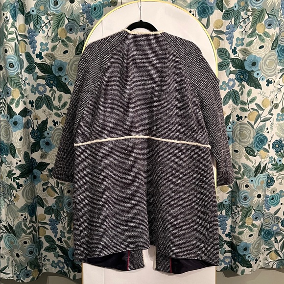 90. Boden blue and cream Tweed Coat - Picture 8 of 9